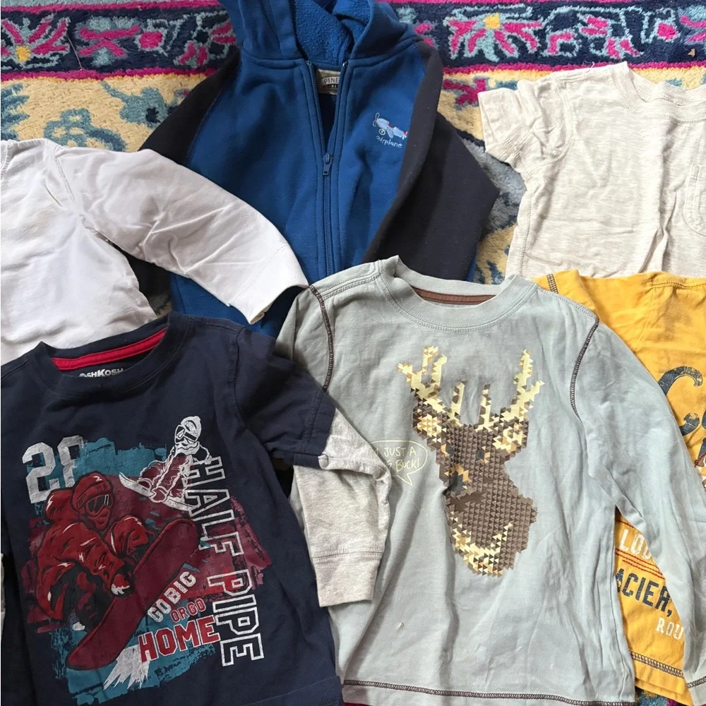 OshKosh B'gosh Boys' Long-Sleeve Tops shirts zip up hoodie bundle lot Old Navy